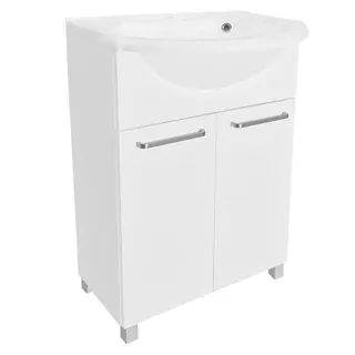 Umývadlo so skrinkou 60cm LANE MARBLE nastaviteľné nohy 60cm BIELA sada